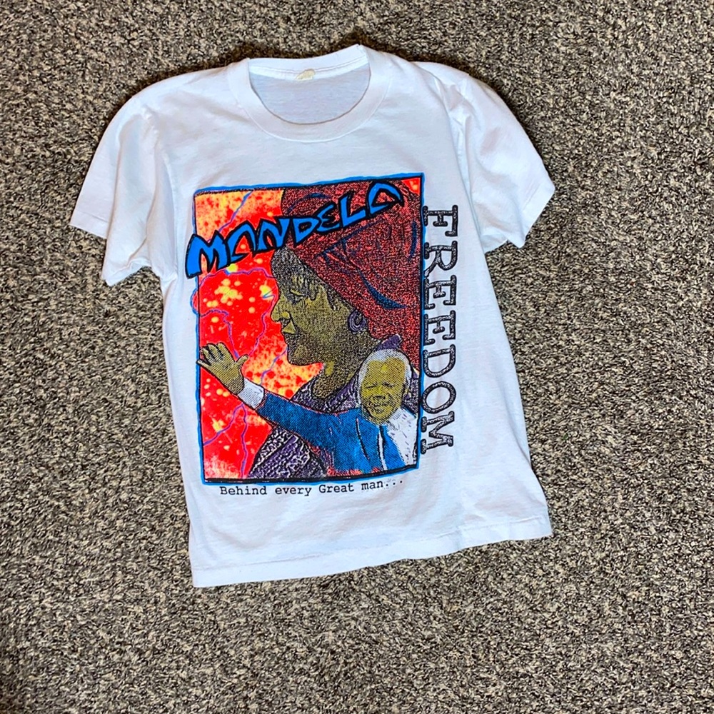 VTG 80s/90s Nelson Mandela Freedom Black Culture Graphic T Shirt